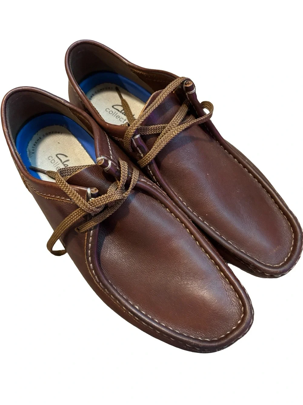 Clarks Brown Leather Moccasin-Style Slip-On Loafers